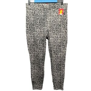 Spanx Jean-ish Ankle Leggings Womens XL Taupe Snakeskin Pull On Pant 20018R